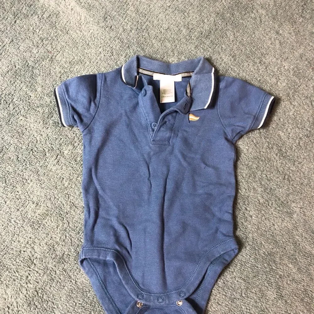 Janie and jack polo style onesie in blue
